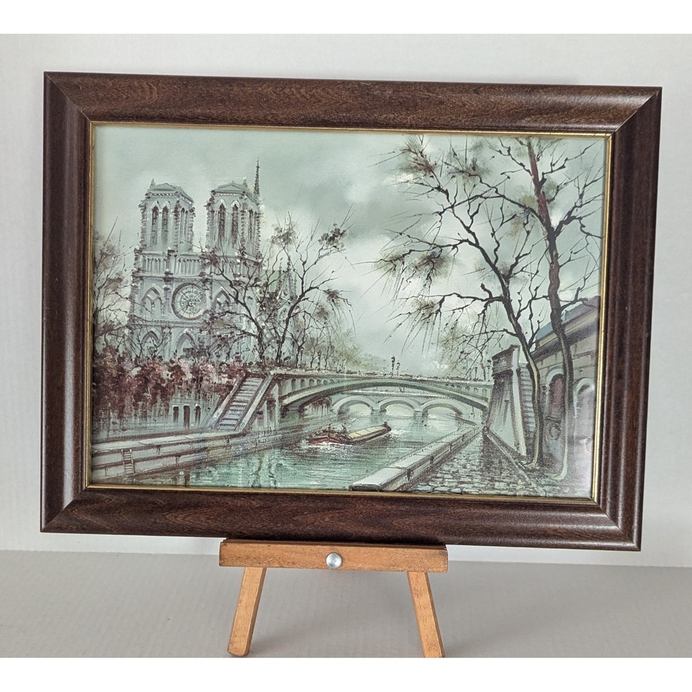Vintage Maurice Legendre Paris‎ Notre Dame at La Seine Print Framed and Signed